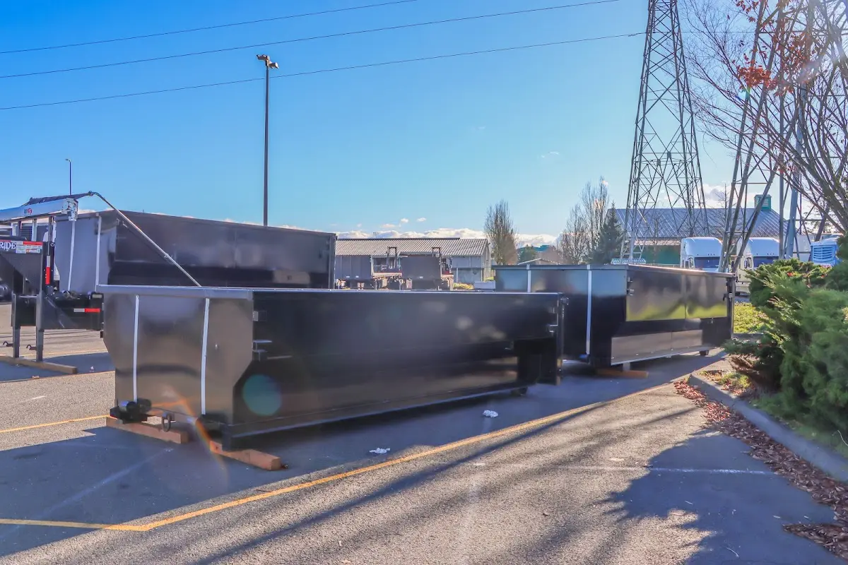 Roll-off dumpster ready for waste disposal at job site for Construction Dumpster Rental in West Carrollton